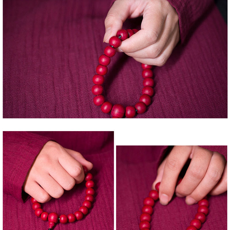 Unisex Abelia Biflora Holz Handgelenk Mala für Schutz & Segen