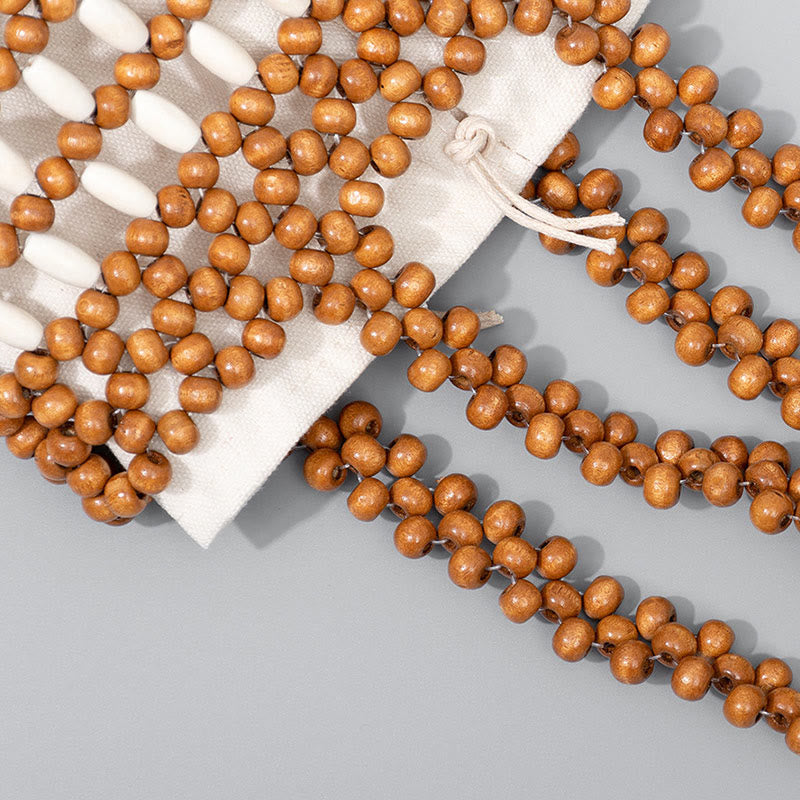 Eimertasche aus Holzperlen, 12 cm, für spirituellen Schmuck