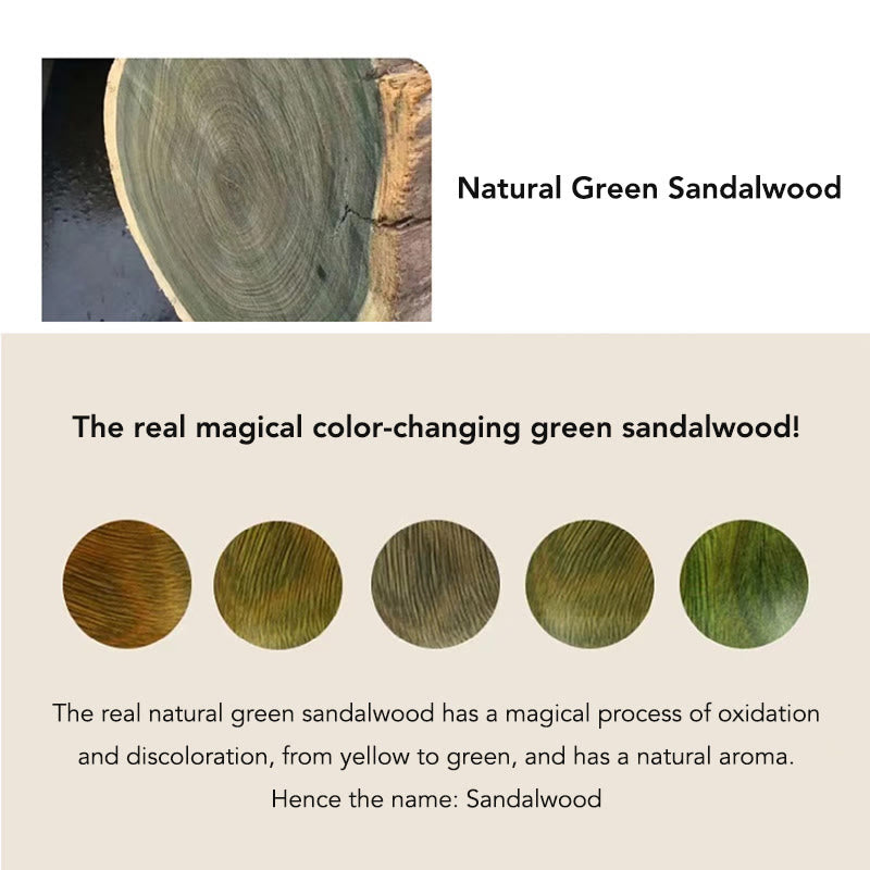 Beruhigendes Armband aus grünem Sandelholz-Lotus für Ruhe und Frieden