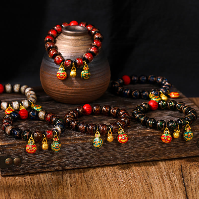 14MM Multicolor Cinnabar Bracelet for Wealth and Blessings