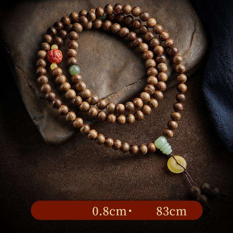 8 mm Adlerholz-Jade-Holz-Mala-Perlenarmband für Balance