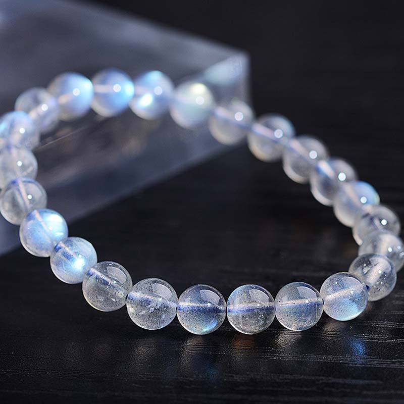 Natural Moonstone Healing Bracelet 6mm Beads for Calm