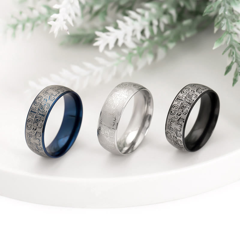 8 mm Taotie-Ring aus Titanstahl für Glück und Reichtum