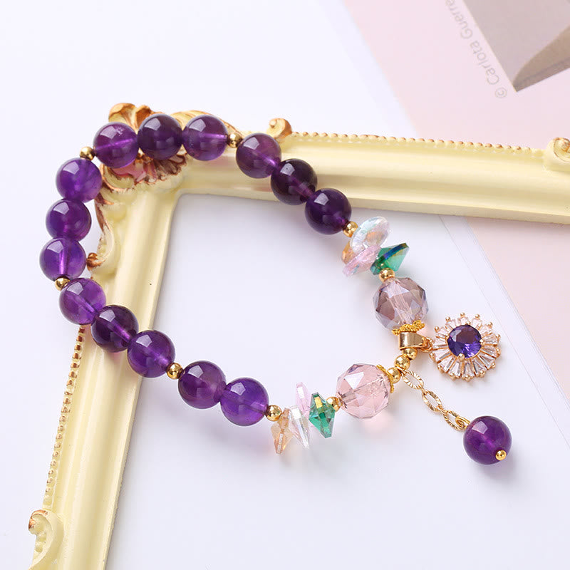 Amethyst-Heilarmband 8 mm für spirituelles Bewusstsein