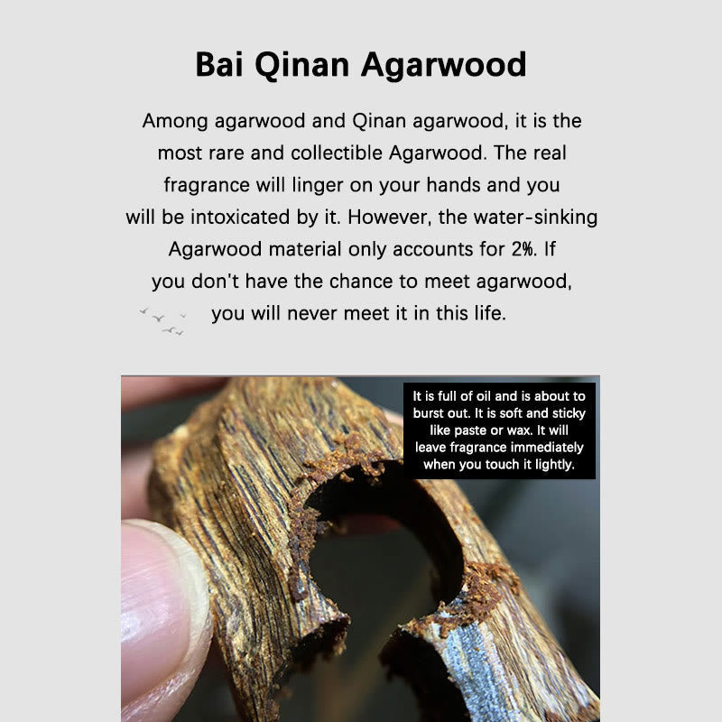 Bai Qinan Adlerholz-Meditationsarmband für Stärke, 17 cm