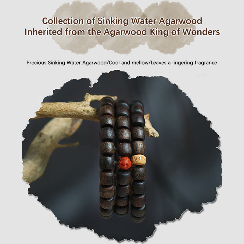 Bai Qinan Adlerholz-Meditationsarmband für Stärke, 17 cm