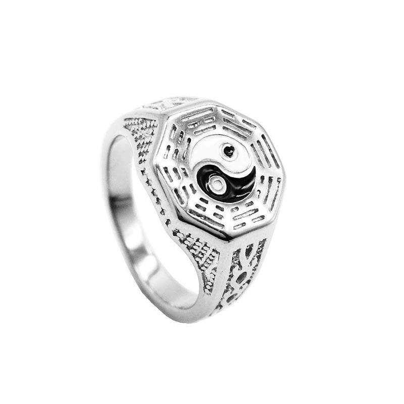 Unisex Kupfer Yin Yang Glücksring für Balance & Harmonie