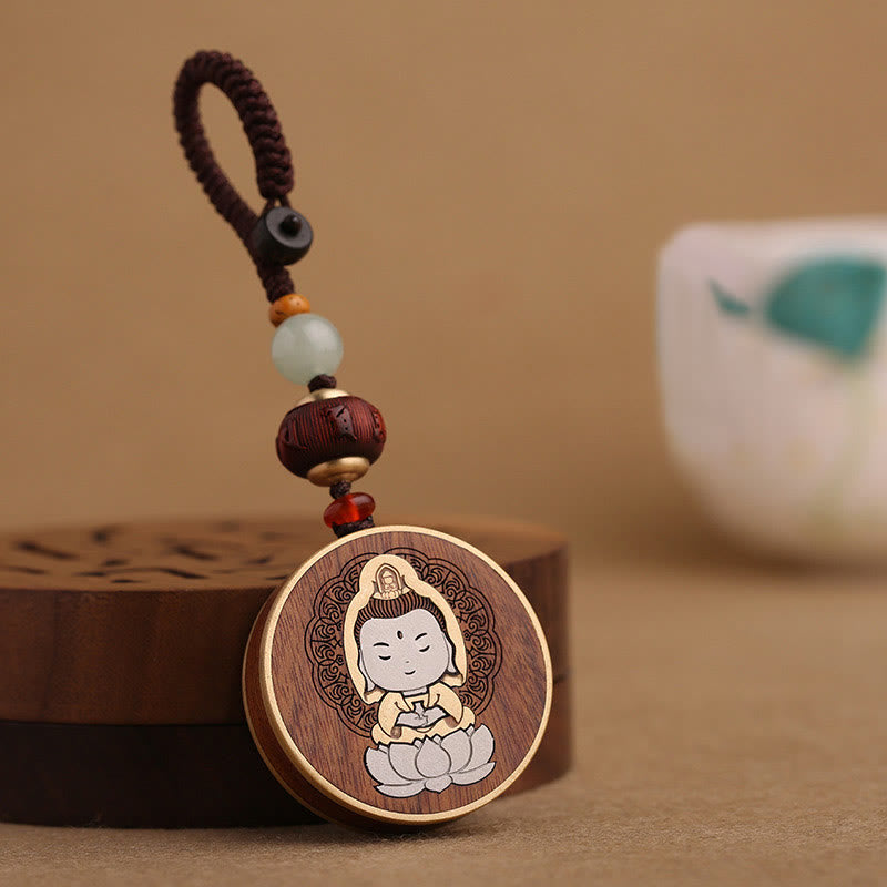 Ebenholz Rosenholz Spirituelle Balance Auto Schlüsselanhänger | Heilende Klänge