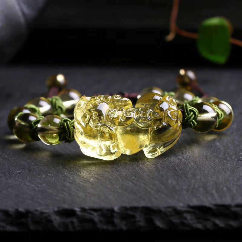 8mm Citrine Pixiu Wealth Protection Bracelet