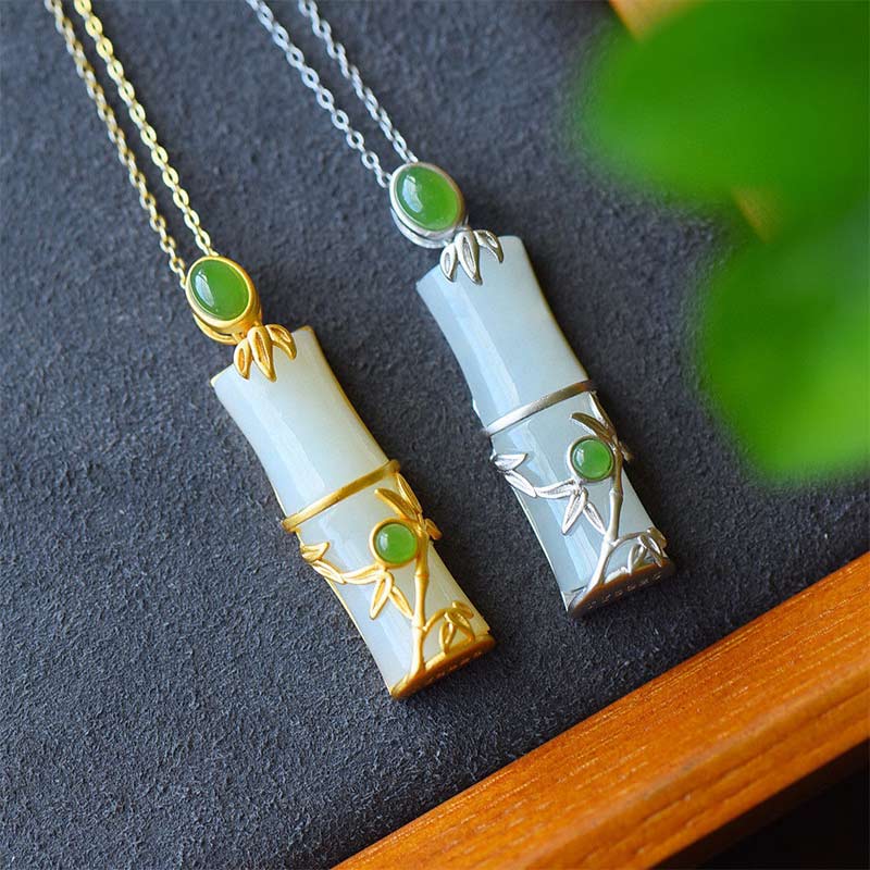 Unisex-Schutzkette aus weißer Jade und Cyan-Jade