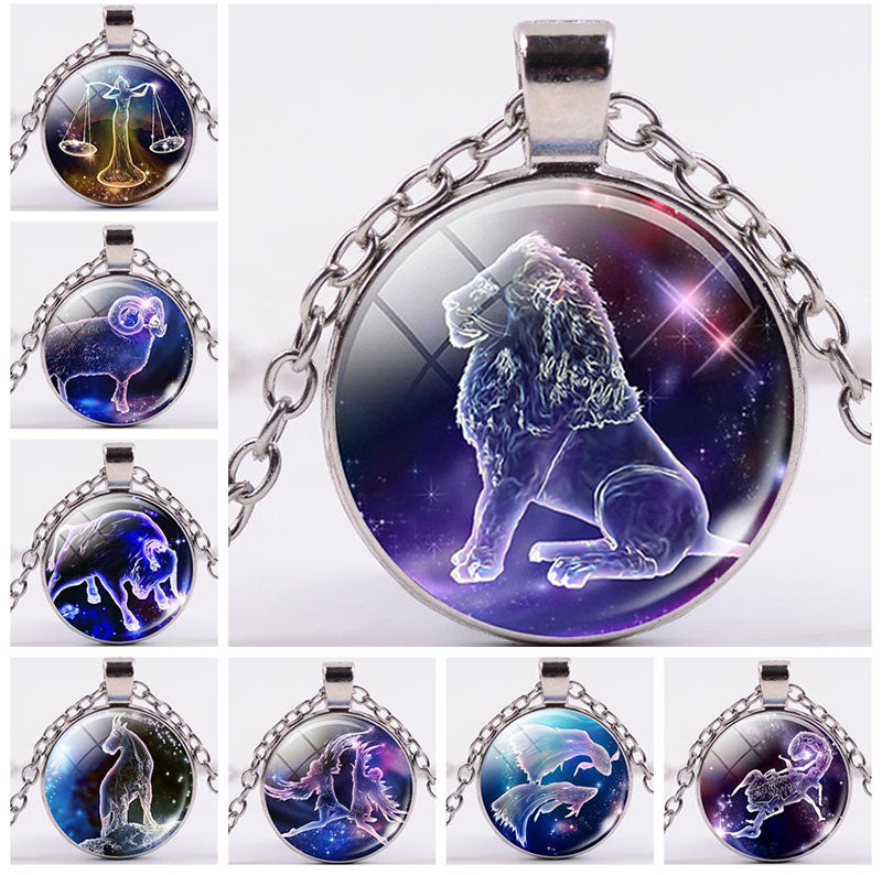 Titanium Steel Zodiac Necklace | 12 Constellations Protection