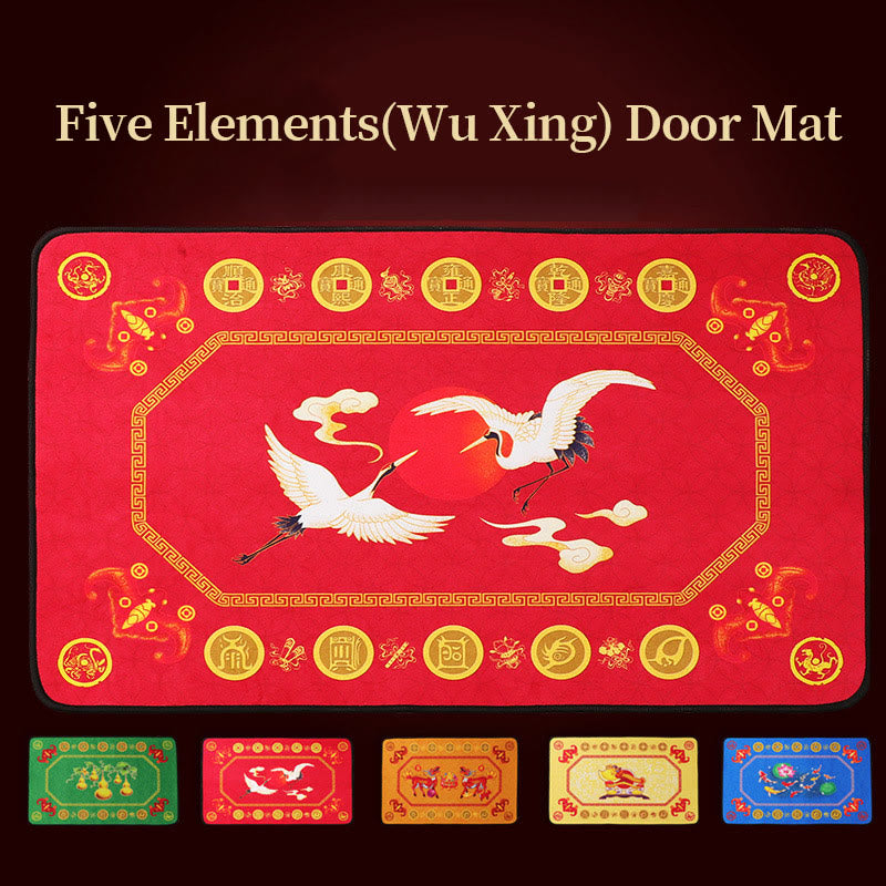 Fußmatte „Fünf Elemente Feng Shui“ für Zen-Dekor, 50 x 80 cm