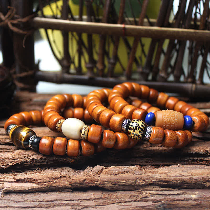 Yak Bone Om Mani Padme Hum Strength Bracelet 9mm