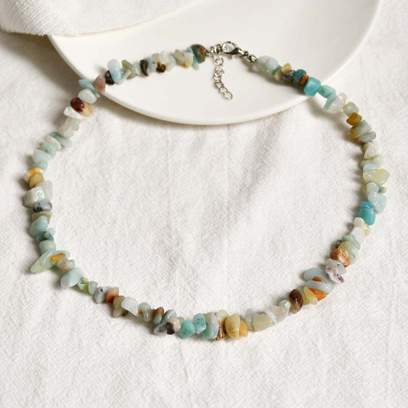 Unisex Spiritual Luck Necklace with Natural Crystal Stones