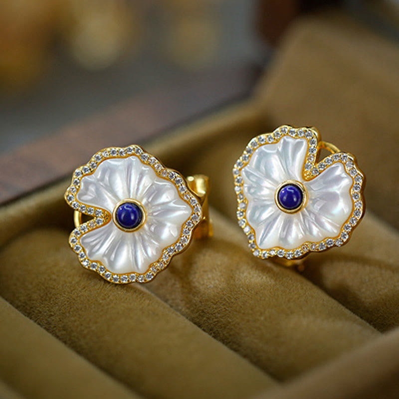 Spirituelles Halsketten-Set aus 925er Sterlingsilber mit Tridacna-Rot-Achat-Lazurit