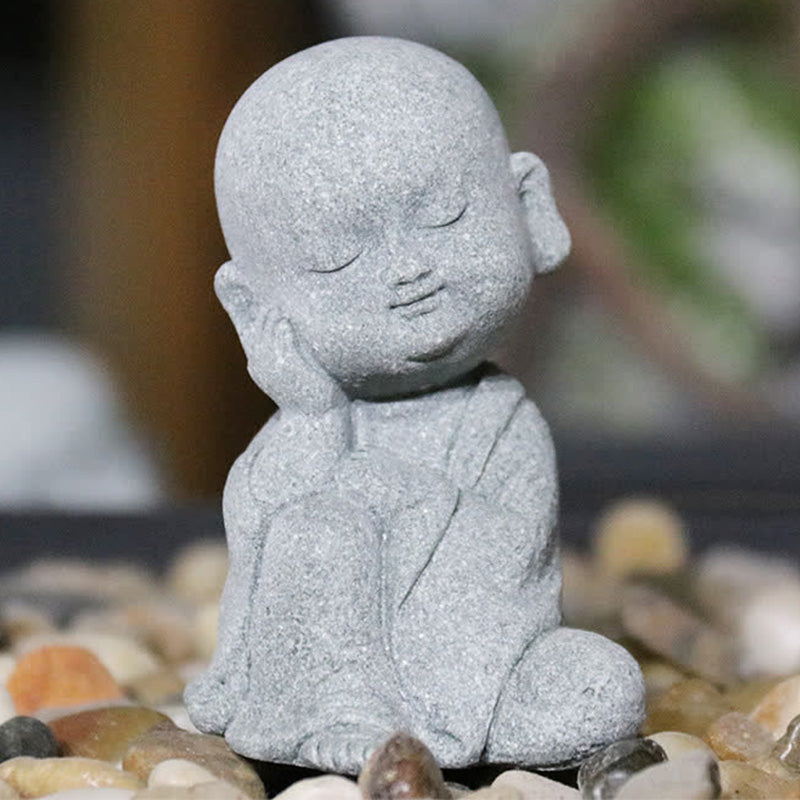 Buddha-Statue aus Sandstein für Meditation und Mitgefühl | Wohndekoration