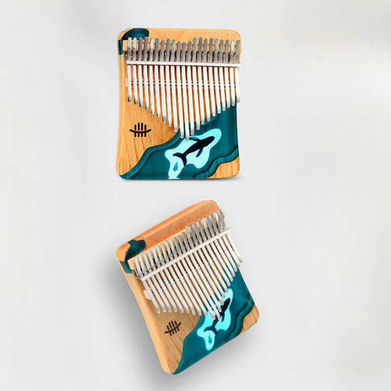 Kalimba aus Buchenholz mit 21 Tasten für Meditation – Heilende Klänge