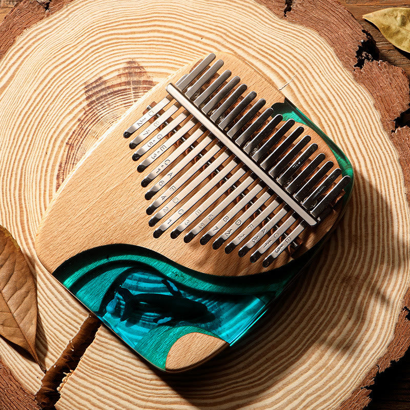 Kalimba aus Buchenholz mit 21 Tasten für Meditation – Heilende Klänge