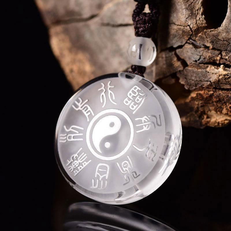 Liuli Yin Yang Balance Necklace with Five Sacred Mountains Symbol