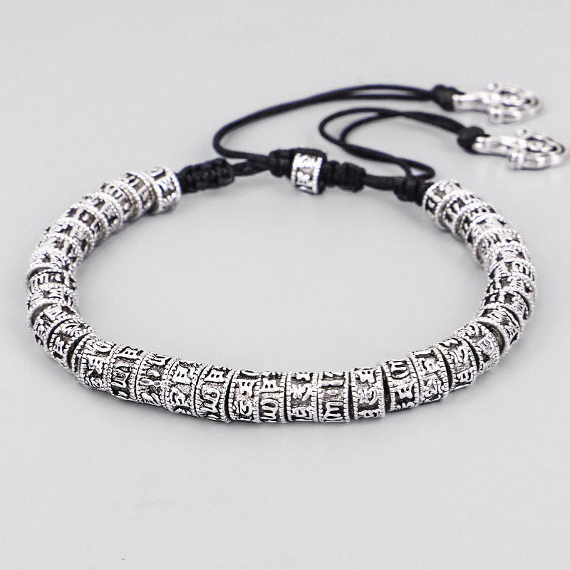Adjustable Om Mani Padme Hum Mantra Bracelet Alloy