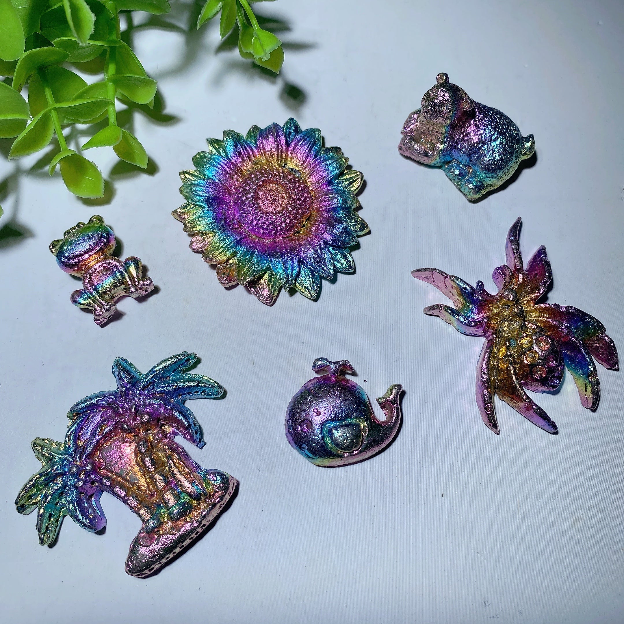 Wismut-Kristallfiguren, 0,9–1,9 Zoll, Heilschnitzereien
