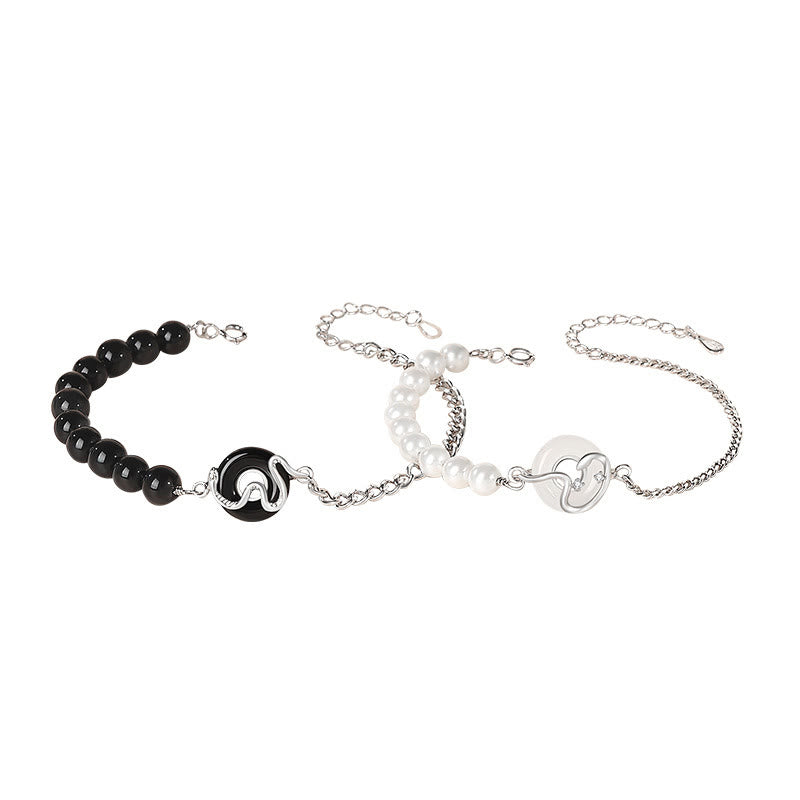Schwarzes Obsidian-Schwarz-Onyx-Reinigungsarmband