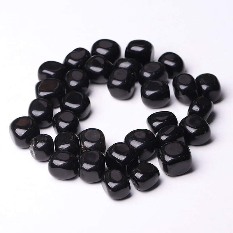 Schwarze Obsidian-Trommelsteine 15–20 mm zur Heilung