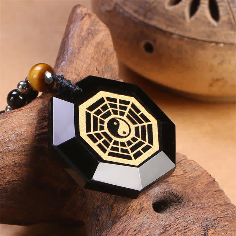 Schwarze Obsidian Yin Yang Halskette | Reinigung & Gleichgewicht