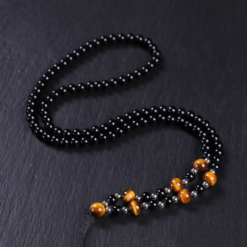 Schwarze Obsidian Yin Yang Halskette | Reinigung & Gleichgewicht