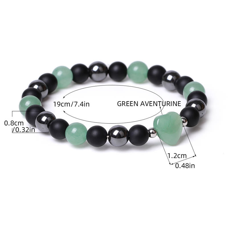 Schutzarmband aus schwarzem Onyx und Tigerauge, 8 mm Perlen