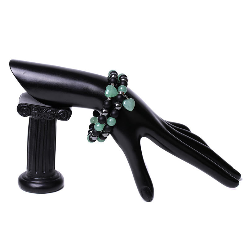 Schutzarmband aus schwarzem Onyx und Tigerauge, 8 mm Perlen