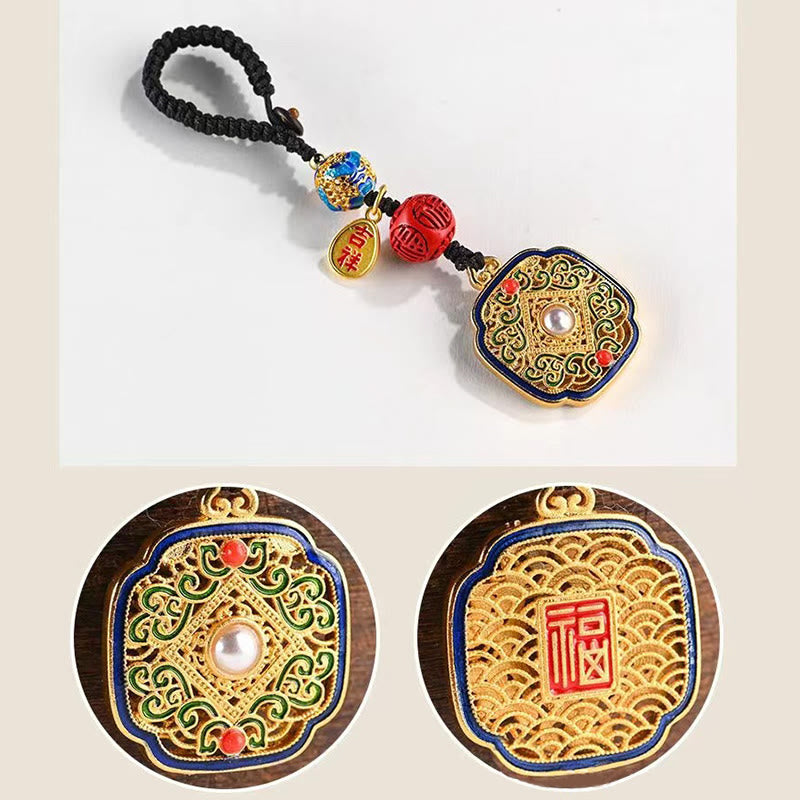 Segen Fu Charakter Ruyi Charm Schlüsselanhänger | Spiritueller Schmuck