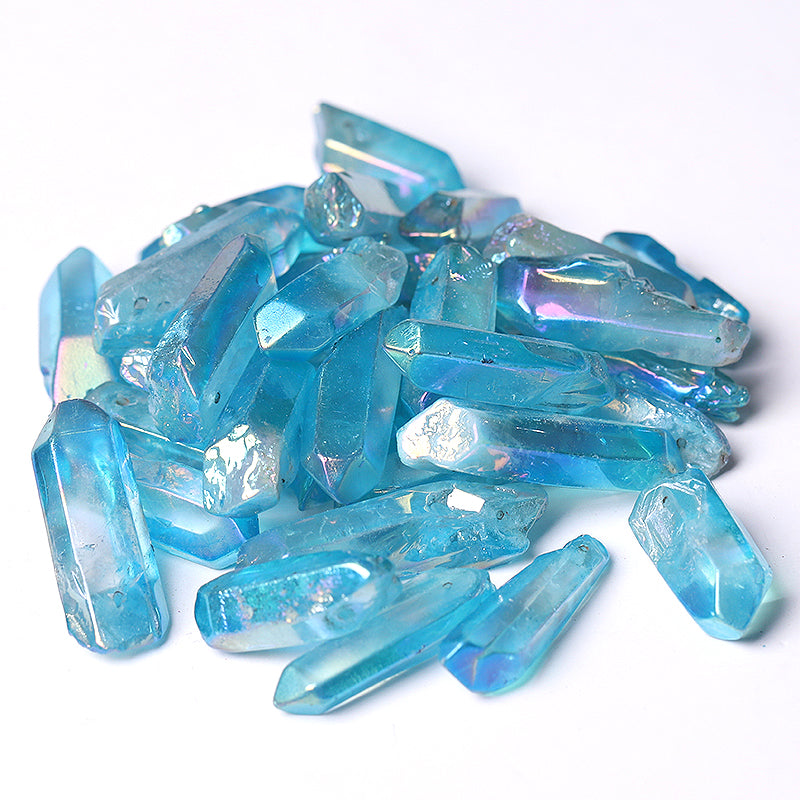 Blaue Aura-Engel-Kristallspitzen, 1,2–1,7 Zoll, Rohquarz