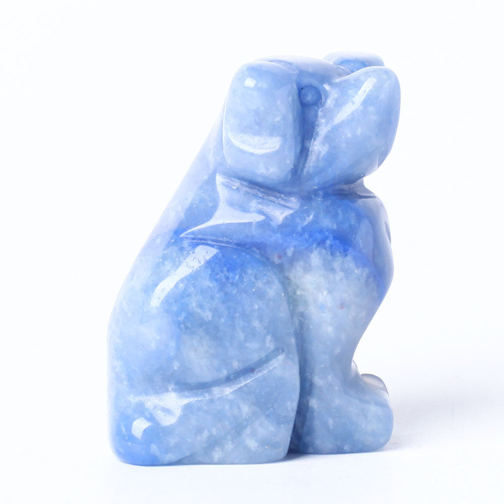 Blaue Aventurin Kristall Hundefigur 1,5 Zoll Schnitzerei