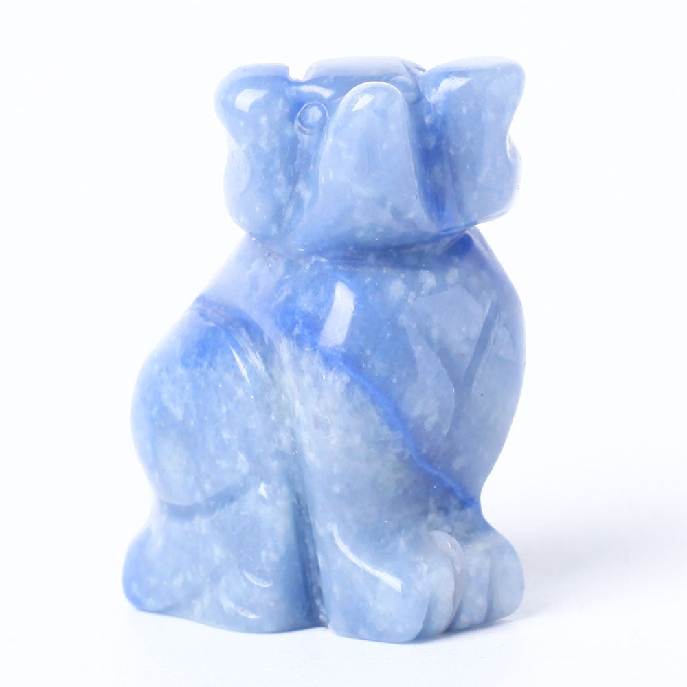Blaue Aventurin Kristall Hundefigur 1,5 Zoll Schnitzerei