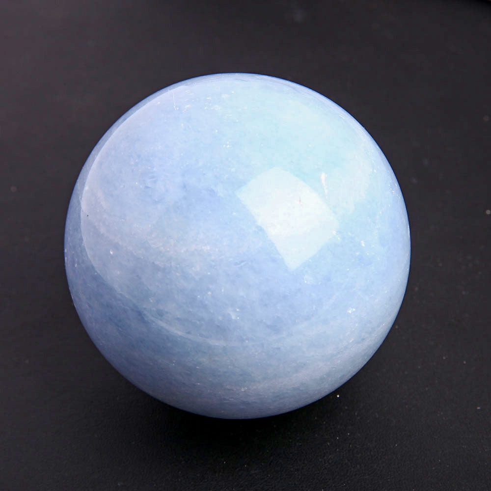 Blaue Calcit-Kristallkugel, 75–85 mm, Heilkugel