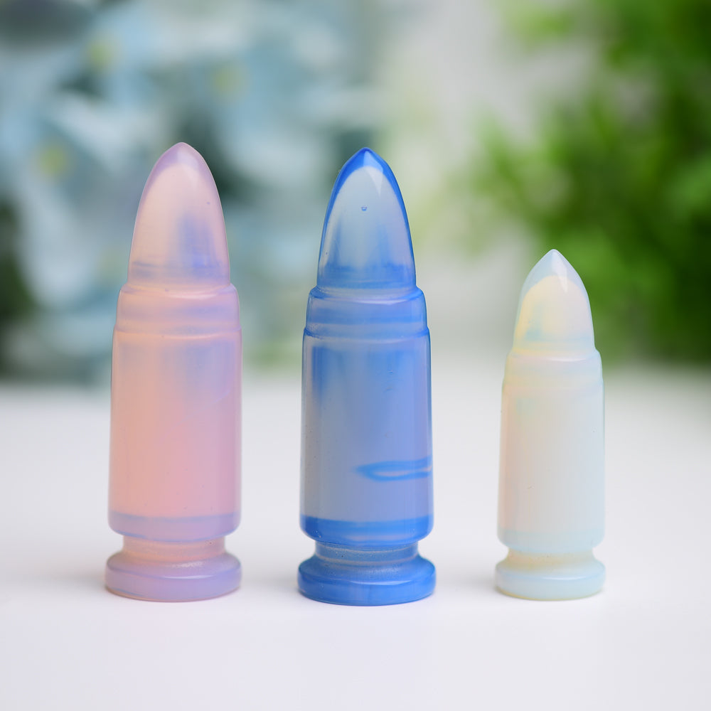 Blau-rosa Opalit-Kugel-Kristallschnitzerei, 5,1–6,9 cm