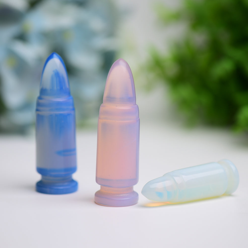 Blau-rosa Opalit-Kugel-Kristallschnitzerei, 5,1–6,9 cm