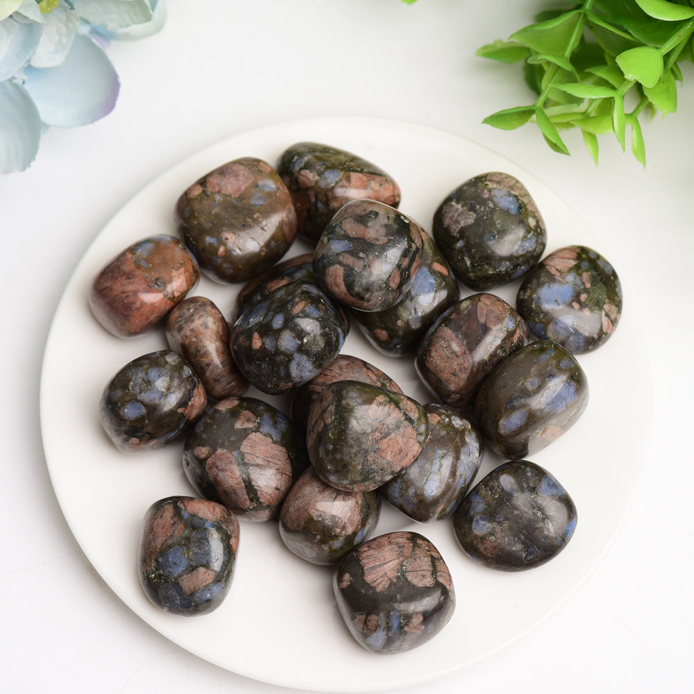 Blaue Que Sera 2 cm getrommelte Heilkristalle