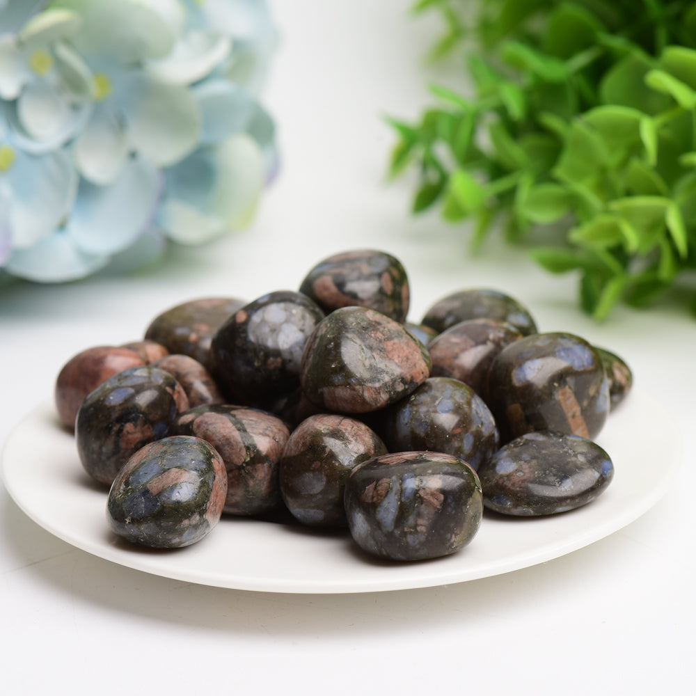 Blaue Que Sera 2 cm getrommelte Heilkristalle