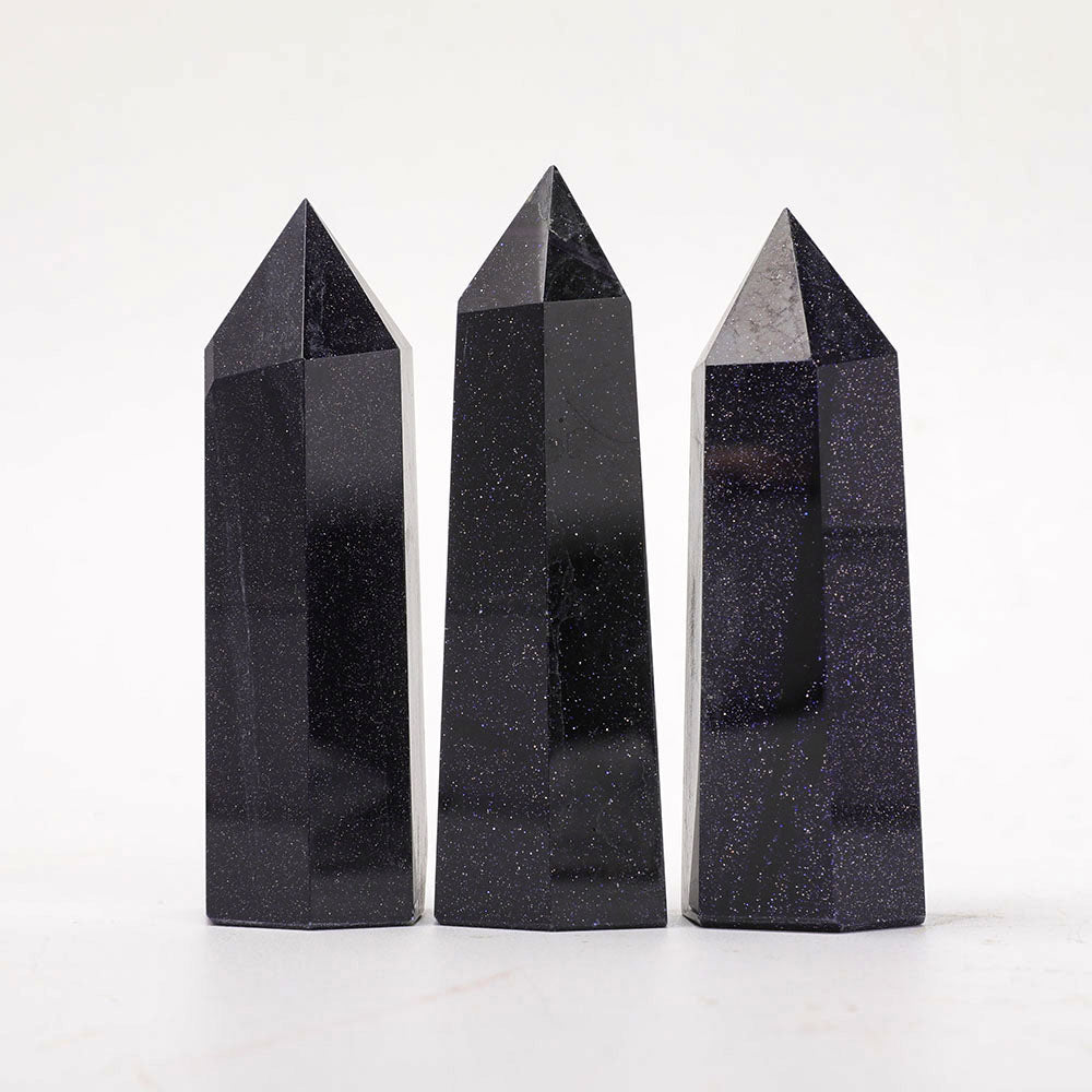 Blaue Sandstein-Kristallspitzen, 5,1–7,6 cm, Heilset