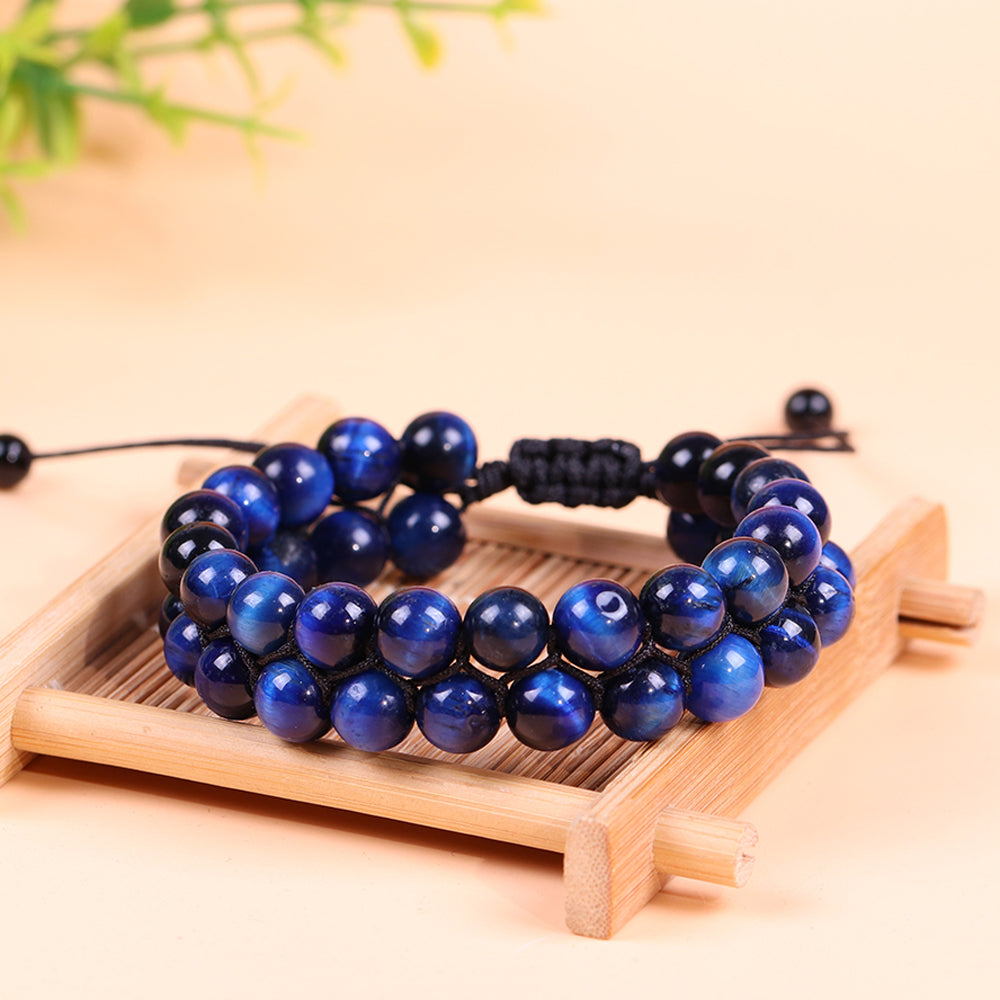 Perlenarmband „Mut und Glück“ mit blauem Tigerauge