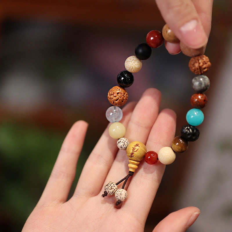 Bodhi Seed Achat Weisheits-Mala-Armband für Harmonie