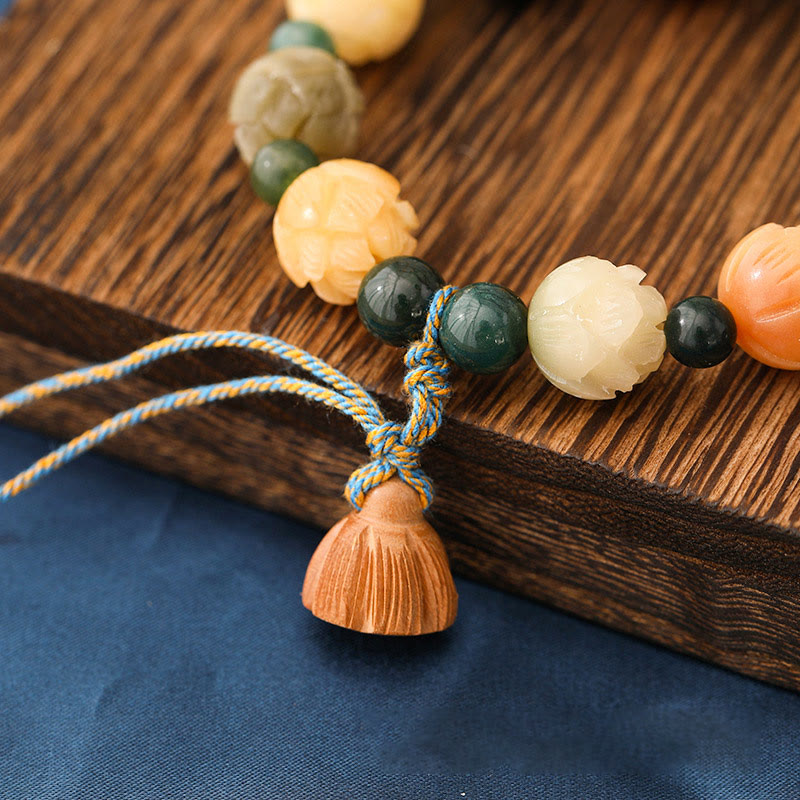 Bodhi Seed Moosachat Lotus Armband für Frieden und Ruhe