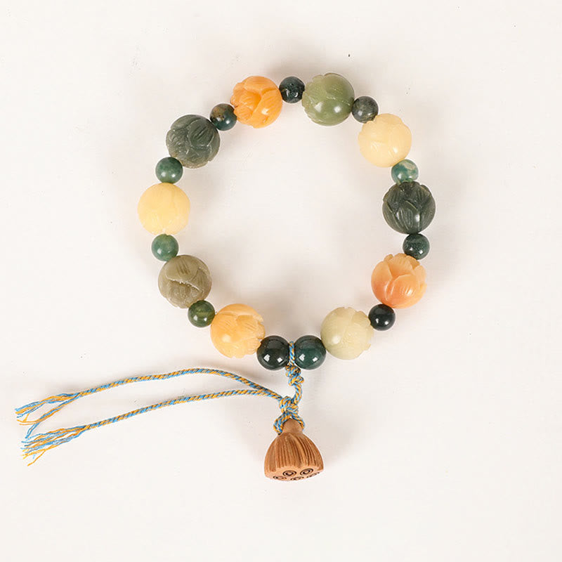 Bodhi Seed Moosachat Lotus Armband für Frieden und Ruhe