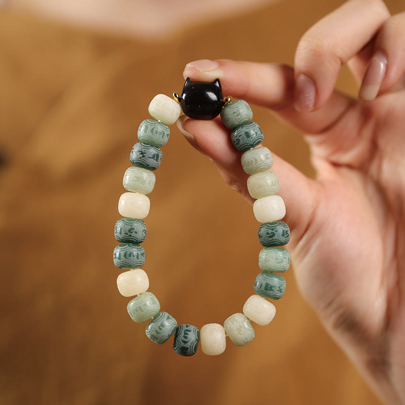 Bodhi-Samen & Obsidian Katzenkopf Weisheitsarmband