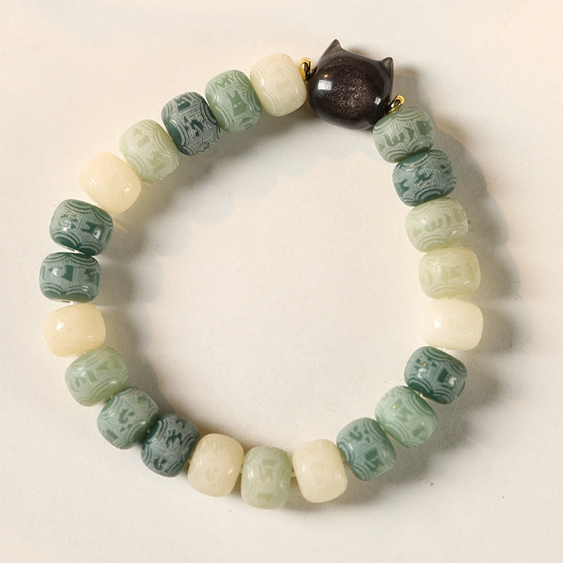 Bodhi-Samen & Obsidian Katzenkopf Weisheitsarmband