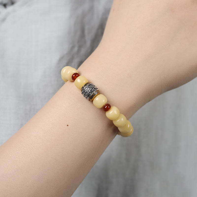 Bodhi Seed Peace Armband mit Fu-Charakterperlen