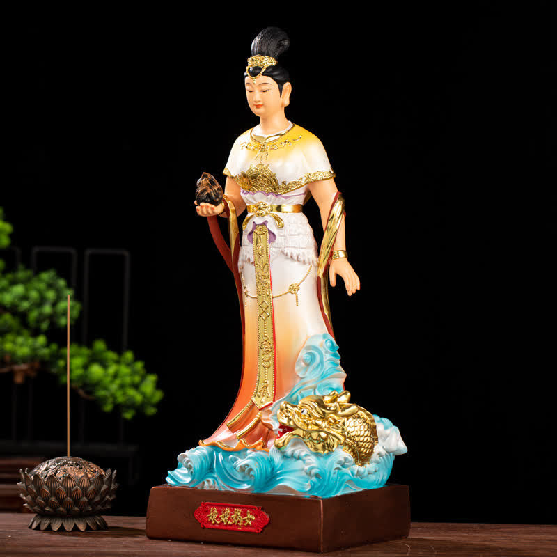 Bodhisattva Nuwa Buddha-Statue aus Kunstharz für den Schutz des Hauses