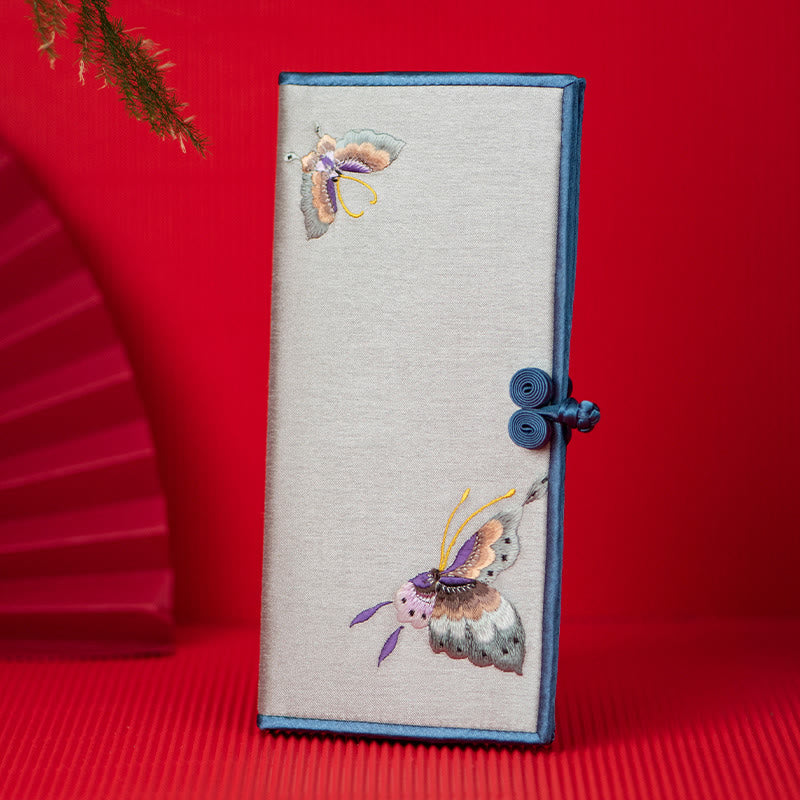 Schmetterling Orchidee Su Stickerei Handtasche 20cm spirituelles Accessoire